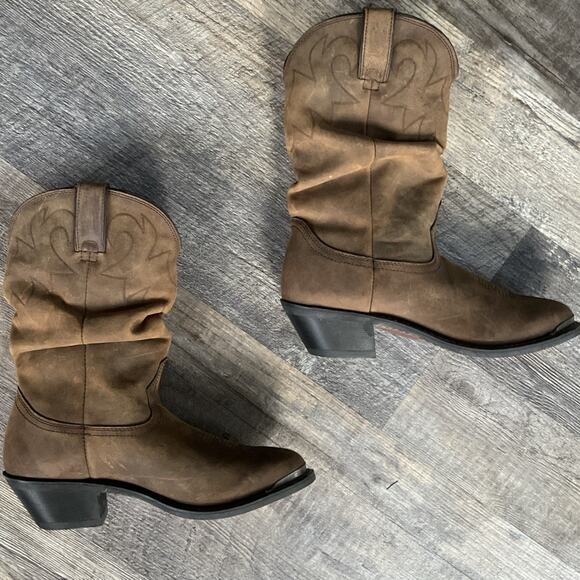 Durango RD542 Women's size 8.5 M 11" Slouch Western Boot Distressed Tan Cowgirl - Picture 4 of 16